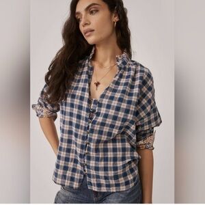 Anthropologie Pilcro Plaid Button-Up Women's Top Medium